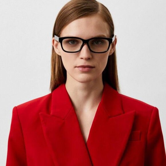 Gucci GG1341O 001 Eyeglasses Black 55mm Rectangle Frame - Picture 1 of 10